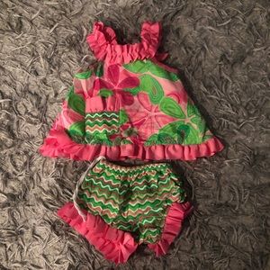 Mud Pie baby top and bloomers